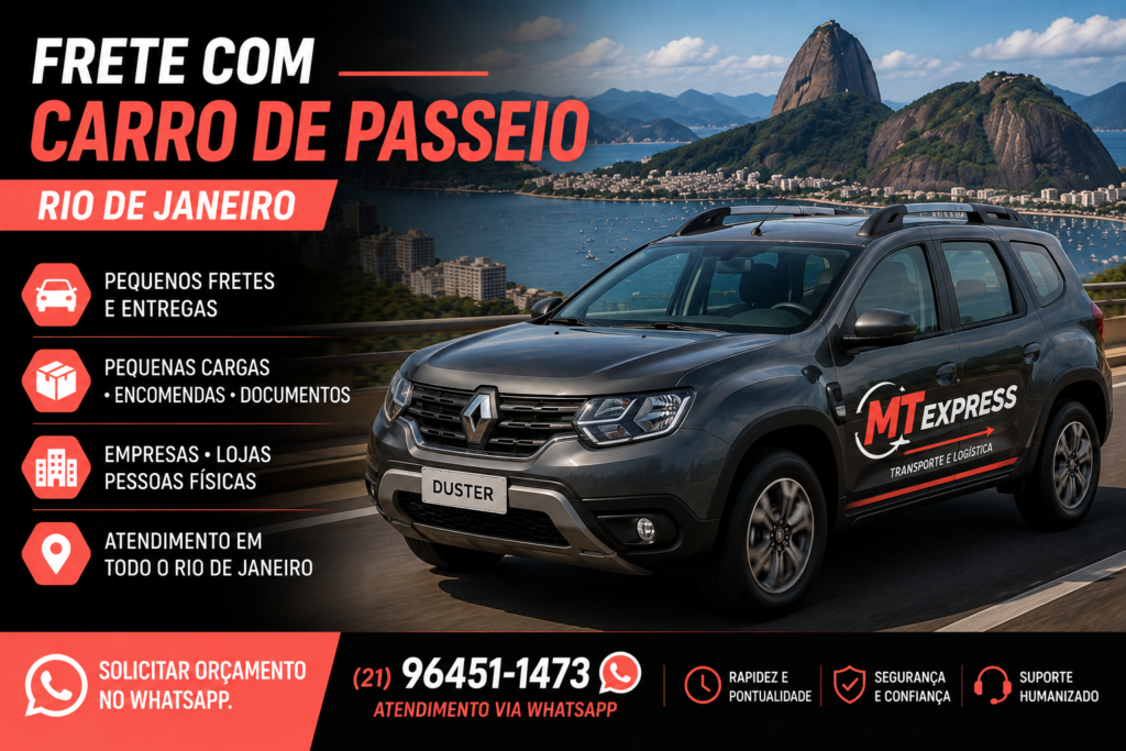 frete com carro de passeio no Rio de Janeiro